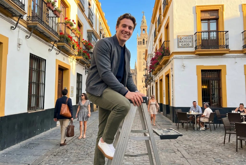 Mejores agencias Amazon FBA en español: comparativa 2026 103 Joven sosteniendo dos cajas a diferente altura comparando opciones, representando la comparativa de las mejores agencias Amazon FBA en español en 2026